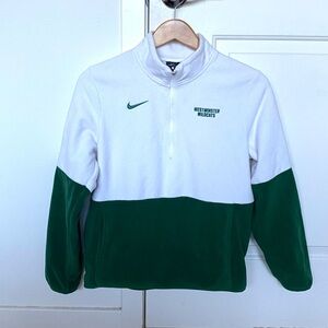 Nike Dri Fit Westminster Wildcats White Green Half-Zip Pullover Fleece Jacket